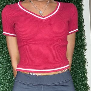 Burgundy top